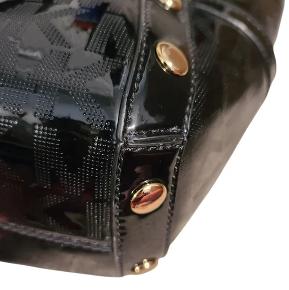 MICHAEL KORS NWT Delancy Signature Black Patent Leather Shoulder Tote Medium - Picture 10 of 16